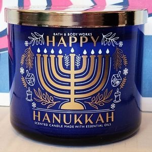 Happy Hanukkah 3-Wick Candle
